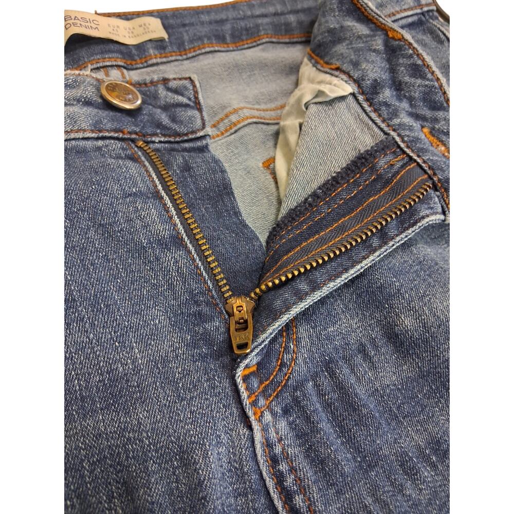ZARA Z1975 Medium Wash Raw Hem Skinny Jeans Women's US 8 EUR 40